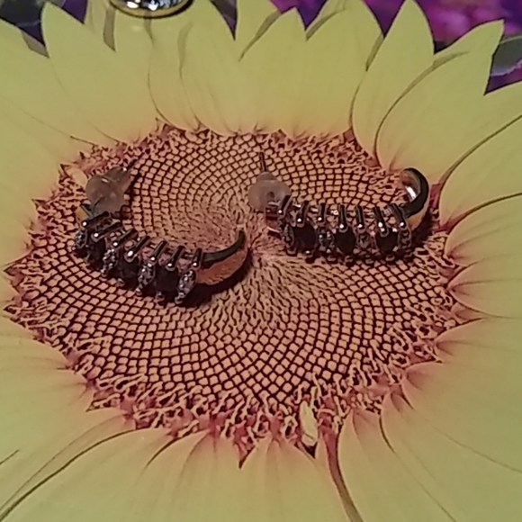 Necklace EarringsSet, Heart-Shaped Dark Blue Stone - Picture 5 of 6